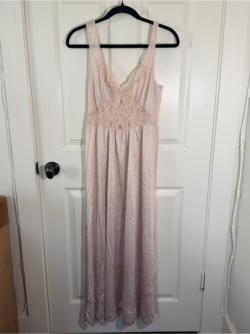 Blush Pink Lace Bodice Maxi Dress